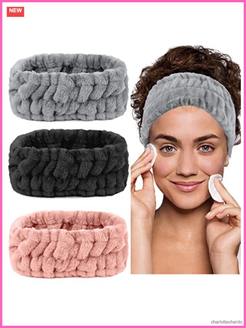 3 Pack Microfiber Headbands for Washing Face Makeup Spa Skincare
